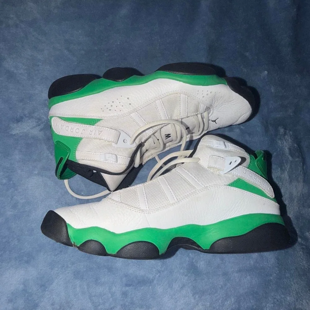 Jordan 6 Rings Men's Shoes in White/Lucky Green/Black size 9